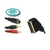 1001Cables - Scart Cable to 2 Phono + Svideo (S-VHS)