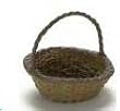 Dollhouse Miniature Round Basket with Handle