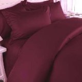 Egyptian Cotton 1500 Thread Count Duvet Cover Set, King Burgundy Solid