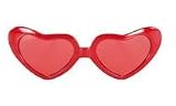 Red with Red Lens Heart Shaped Costume Glasses
