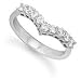 Jewelco London 9ct Solid white gold hand finished cubic zirconia set Wishbone Ring
