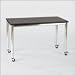 Euro Style Laurence Luxurious Leather Office Desk (Style: Black Leather/Chrome)