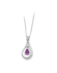 Sterling Silver June CZ 18" Birthstone Necklace
