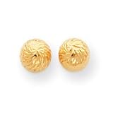 Sardelli - 14k Gold Polished & Diamond-Cut Swirl 6mm Ball Post Earrings