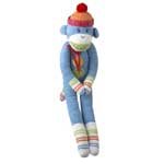 Casey the Sock Monkey - Medium Blue Stuffed Animal