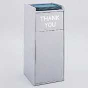 Waste Receptacle, Wood, Tray Holder Top, 36 Gal, 19-1 4W x 19D x 44H, Gray SAF9729GR by Safco
