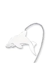 Sterling Silver Dolphin Book Mark w/ Red Tassel