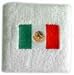GOGO™ Thick Embroidery Wristband / Sweatband -White, Mexican Flag (price for SINGLE PIECE)