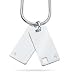 Gifts for Him - Silver Diamond Double Tag Pendant for Men