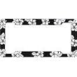Tropical Flowers Hibiscus Black License Plate Frame (Made of Plastic)