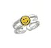 Toe Ring - Sterling Silver Yellow & Black Enameled Smiley Toe Ring