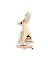 Rembrandt Charms, Sailboat Charm in Solid Sterling Silver or Gold