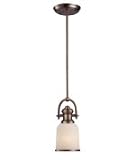 IMAGE OF Landmark Lighting 66181-1 Brooksdale 1 Light Ceiling Pendant in Antique Copper with White Glass glass