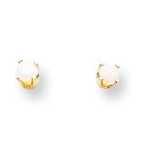 14k 3mm Round October/Opal Post Earrings