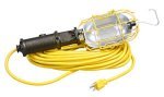 Extension Cords: 360deg. Incandescent Work Light with Outlet and Circuit Breaker, 25