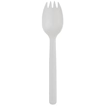Dixie CMP21C Medium Weight Polypropylene Spork, 5.75" Length, White (Case of 1,000)