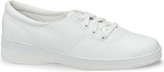 Grasshoppers Women's Ashland Leather Flat Shoes,White Smooth Leather,8.5 N