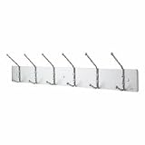 Safco 4162 Wall Rack, Six Ball-Tipped Double-Hooks, Metal, Black/Satin Aluminum