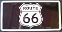 Route 66 License Plate (Black Plate White Logo)