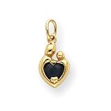 14k Heart Shaped .33S Mother & Child Pendant