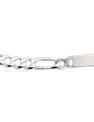 Sterling Silver ID Bracelet Figaro 180 7 Inch