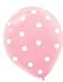 12 Light Pink Dot Polka Dot Balloons - Made in USA