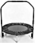 Needak Rebounder - Folding Soft Bounce Traditional Black Edition Trampoline Plus Stabilizing Bar