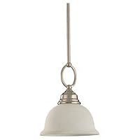 Sea Gull Lighting 61190-962 Serenity One-Light Mini Pendant, Brushed Nickel Finish with Excavated Alabaster Glass