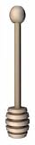 Wooden Honey Dipper with Knob - 6 1/2 inch Hardwood