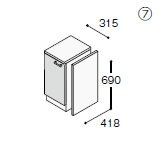 ノーリツ(NORITZ)　洗面化粧台　シャンピーヌ　オプションキャビネット　サイドキャビネット　間口:300mm　【LSAB-300L(R)】【LSAB300LR】　右勝手　ブラウンウッド+7350円