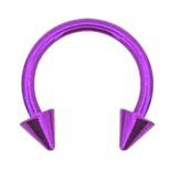 Neon Purple  Spike Beads Anodized titanium Horseshoe 