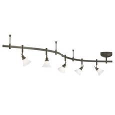 Five-Light Rail Kit with White Glass by Tech Lighting