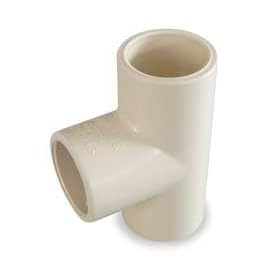 Industrial Grade 2GKE3 Tee, 1/2 In, Slip Connection, CPVC