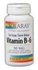 Solaray B 6 50 Two Stage Timed Release 50 mg 60 Caps