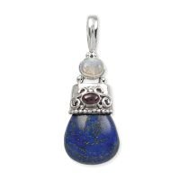 .925 Silver, Lapis, Garnet and Moonstone Pendant by Element Jewelry & Accessories