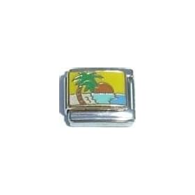 Clearly Charming Palm Tree at Sunset Italian Charm Bracelet Link