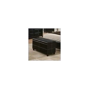 Coaster Danielle Leather Blanket Storage Bench in Black