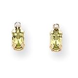 14k Diamond & Peridot Birthstone Earrings XBE187