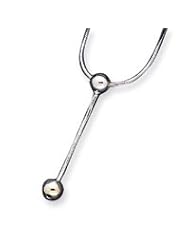 Sterling Silver Fancy Drop Bead Necklace - 16 Inch