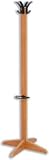 Acorn Laser Hat and Coat Stand with Umbrella Ring and Strong Hooks H1550mm Cherry Ref 306772