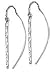 Solid Sterling Silver Plain Rhodium Swizzle Stick Earrings