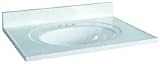 Cultured Marble Vanity Top - 25"X19" Oval Bowl-Ctr White/White - Design House 552794