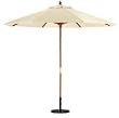 10-Foot Wood Market Umbrella Natural Outdoor Umbrellas