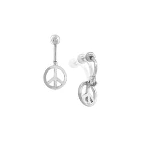 Belly Button Rings navel ring Hinged Peace Sign