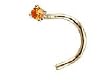 Genuine Citrine Nose Screw in 14 Karat NICKEL FREE Yellow Gold