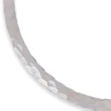 Sterling Silver Polished Hammered 6mm Neck Collar QG1741