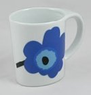 ZAK DESIGNS MARIMEKKO UNIKKO BLUE CERAMIC MUG 4pc