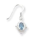 Sterling Silver Blue Topaz Fancy Dangle Earrings
