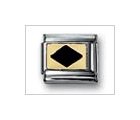 Diamond Shape Black Classic Enamel, Italian Charm by Nomination Charms