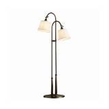 Kichler Lighting 74112BBZ Blaine 54-Inch Portable Adjustable 2-Light Floor Lamp, Burnished Bronze with Off-White Pleated Shade